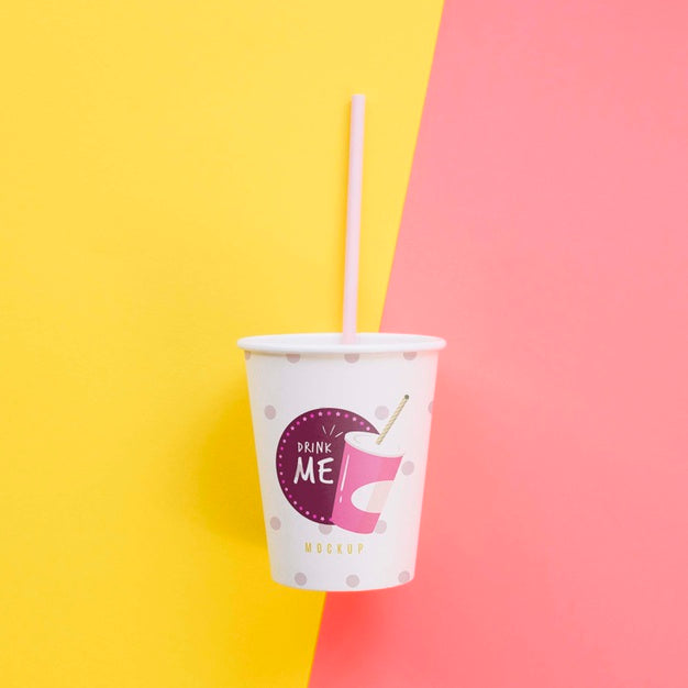 Top View Of Soda Cup For Cinema Psd