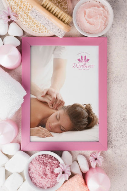 Top View Of Spa Concept Mock-Up Psd