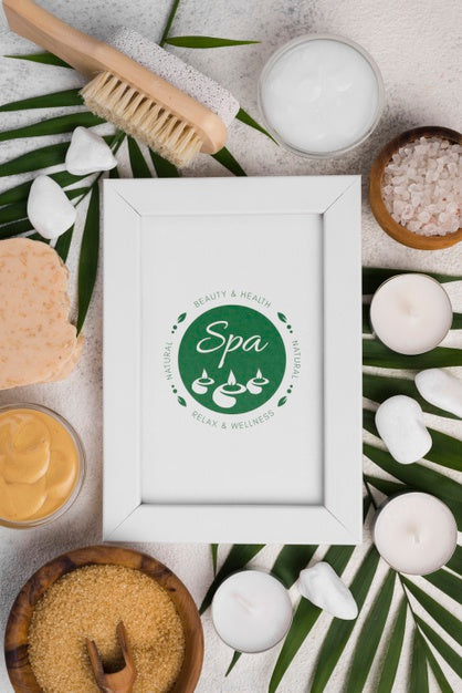 Top View Of Spa Concept Mock-Up Psd