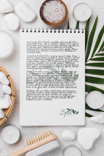 Top View Of Spa Concept Mock-Up Psd