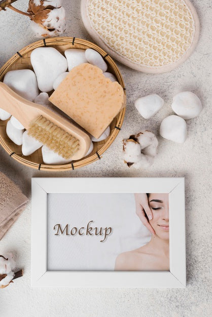 Top View Of Spa Concept Mock-Up Psd