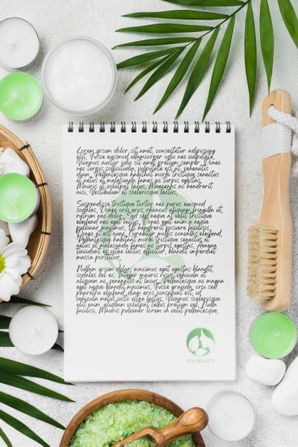 Top View Of Spa Concept Mock-Up Psd