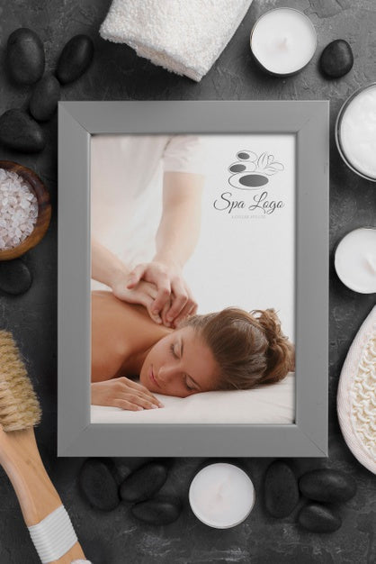 Top View Of Spa Concept Mock-Up Psd