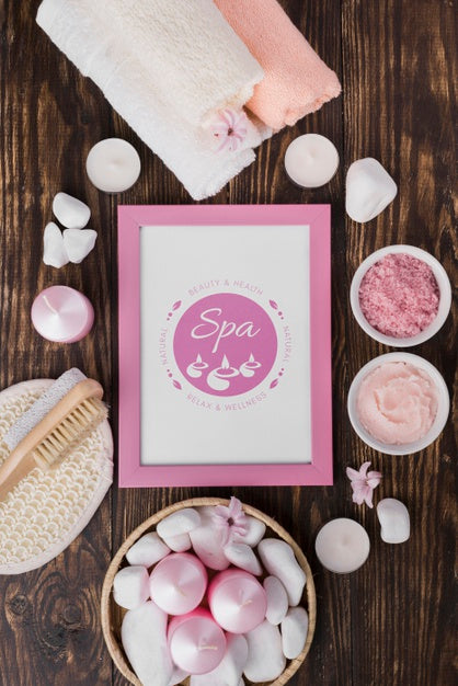 Top View Of Spa Concept Mock-Up Psd