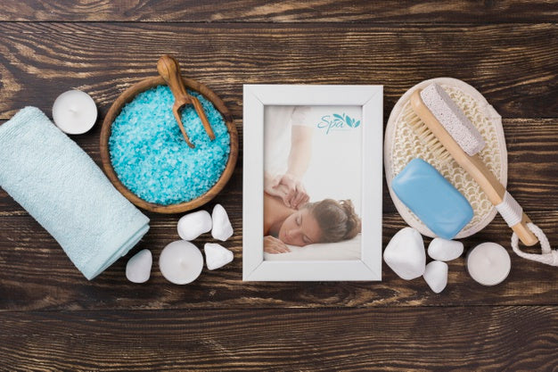 Top View Of Spa Concept Mock-Up Psd