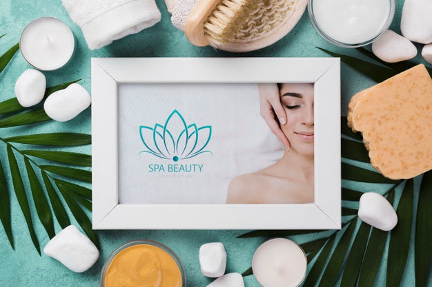Top View Of Spa Concept Mock-Up Psd