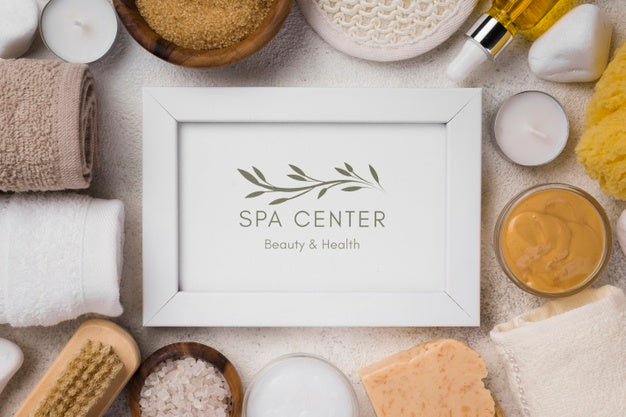 Top View Of Spa Concept Mock-Up Psd