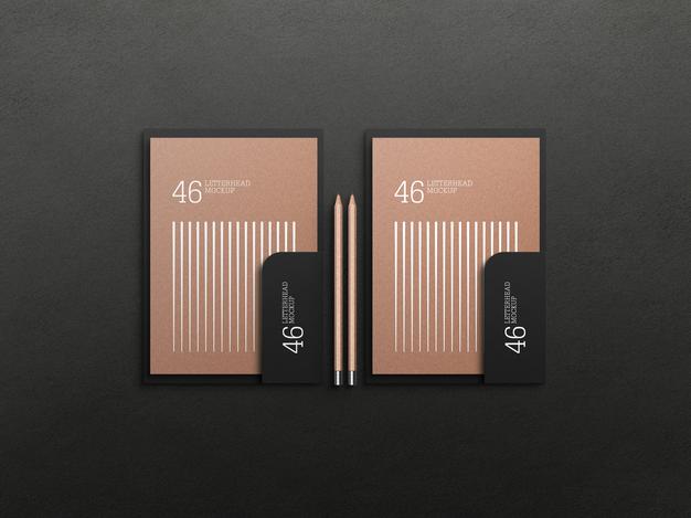 Top View Of Stationery Mockup Psd