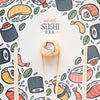 Top View Of Sushi And Chopsticks On Colorful Background Psd