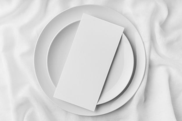 Top View Of Table Arrangement With Dishes And Spring Menu Mock-Up Psd