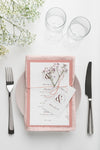 Top View Of Table Arrangement With Spring Menu Mock-Up And Cutlery Psd