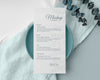 Top View Of Table Arrangement With Spring Menu Mock-Up And Plate Psd