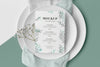 Top View Of Table Arrangement With Spring Menu Mock-Up And Plates Psd