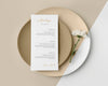 Top View Of Table Arrangement With Spring Menu Mock-Up And Plates Psd