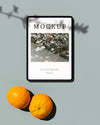 Top View Of Tablet With Oranges Psd