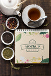 Top View Of Tea Concept Mock-Up Psd
