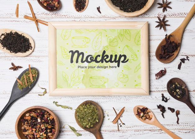 Top View Of Tea Concept Mock-Up Psd