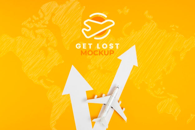 Top View Of Travel Concept Mock-Up Psd