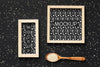 Top View Of Two Wooden Frames Psd