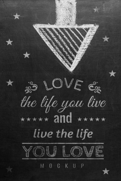 Top View Of Uplifting Message With Chalk Psd