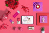 Top View Of Valentine'S Day Concept Psd