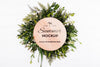 Top View Of Vegetation Wreath With Circle Mock-Up Psd