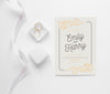 Top View Of Wedding Card With Ribbon And Rings Psd