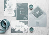 Top View Of Wedding Cards With Envelope And Candles Psd