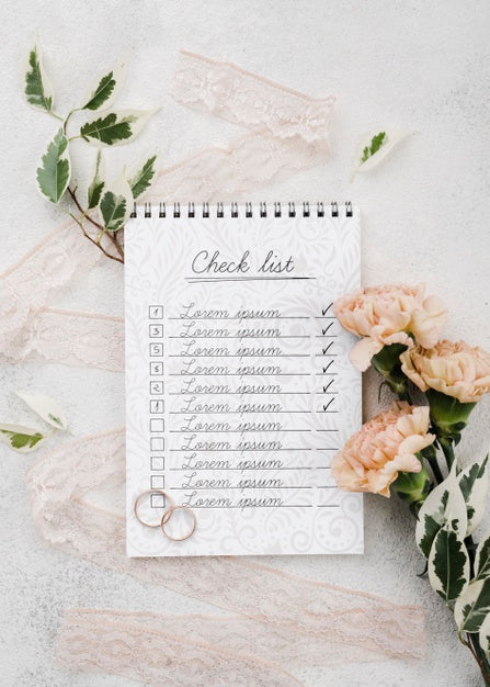 Top View Of Wedding Concept Mock-Up Psd