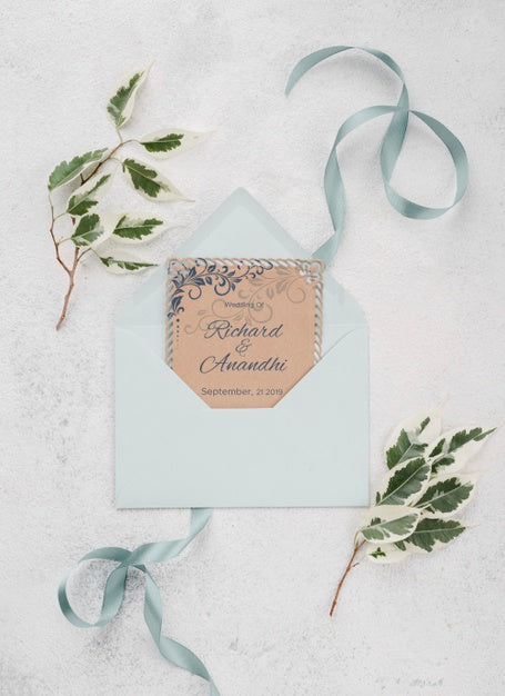 Top View Of Wedding Concept Mock-Up Psd