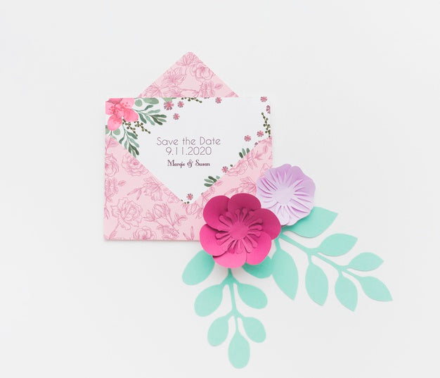 Top View Of Wedding Concept Mock-Up Psd