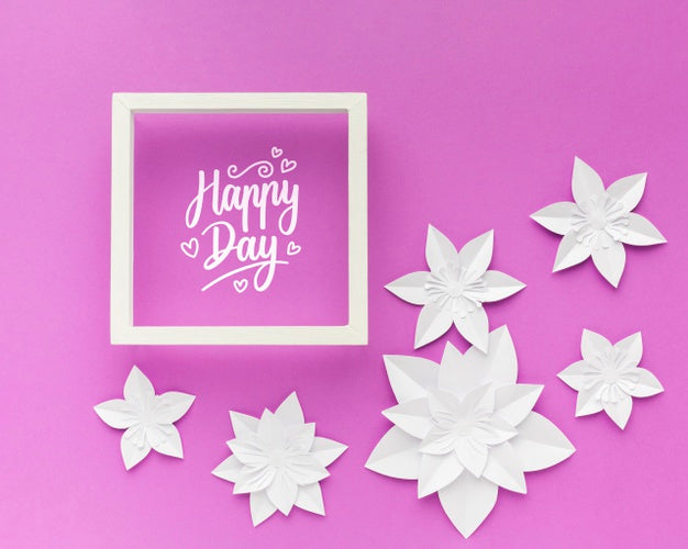 Top View Of Wedding Concept Mock-Up Psd