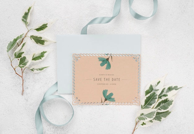 Top View Of Wedding Concept Mock-Up Psd