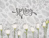 Top View Of White Roses For Spring Psd