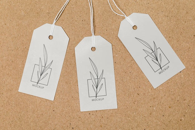 Top View Of Zero Waste Price Tags Mock-Up Psd