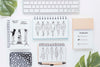 Top View Office Desk With Drawings Psd