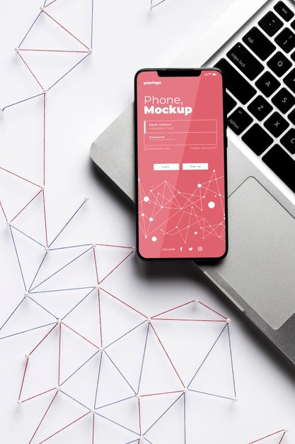 Top View On 5G Mockup Design Psd