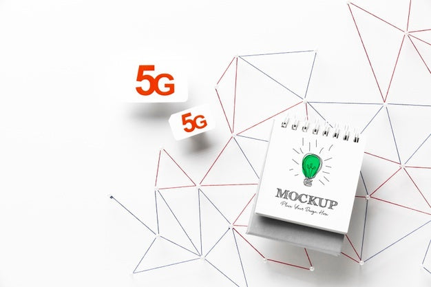 Top View On 5G Mockup Design Psd