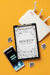 Top View On 5G Mockup Design Psd