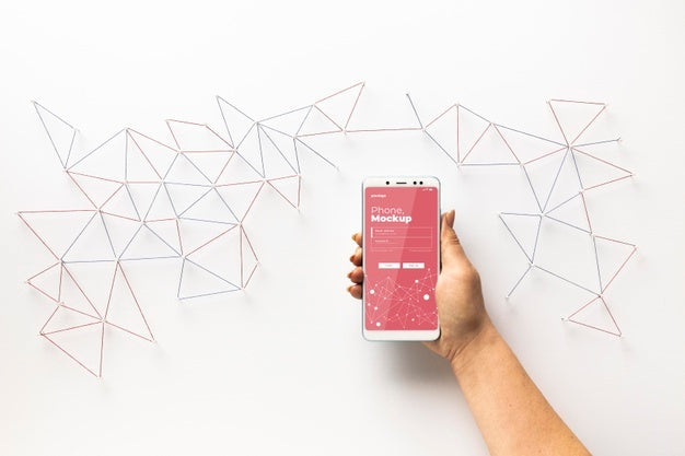 Top View On 5G Mockup Design Psd