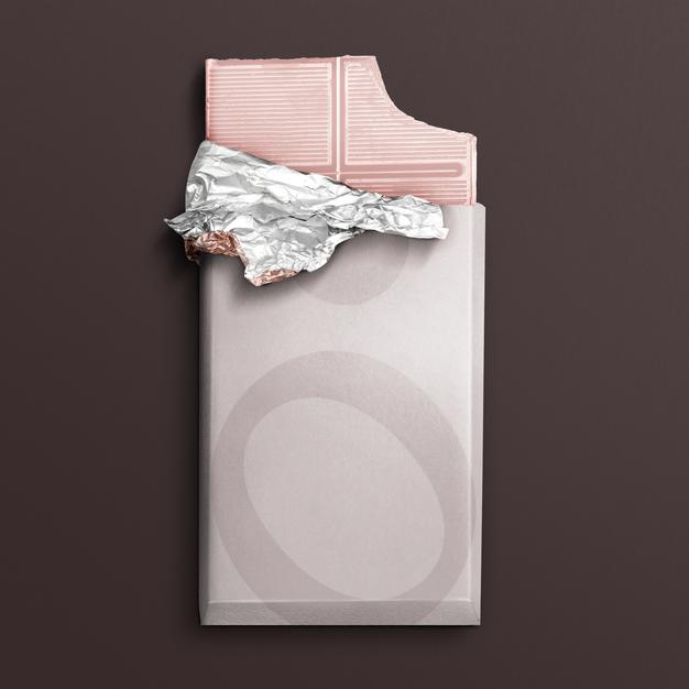Top View On Pink Chocolate Packaging Mockup Psd