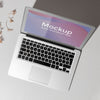 Top View Opened Laptop With Screen Mockup With Shadows Psd