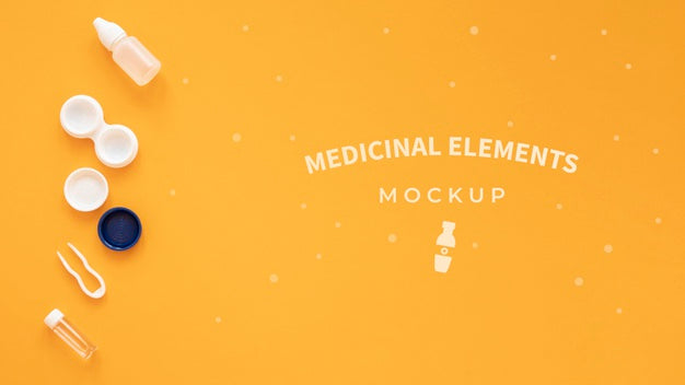 Top View Optics Still Life Composition Mock-Up Psd