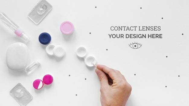 Top View Optics Still Life Composition On White Background Psd