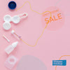 Top View Optics Still Life Composition With Sale Mock-Up Psd