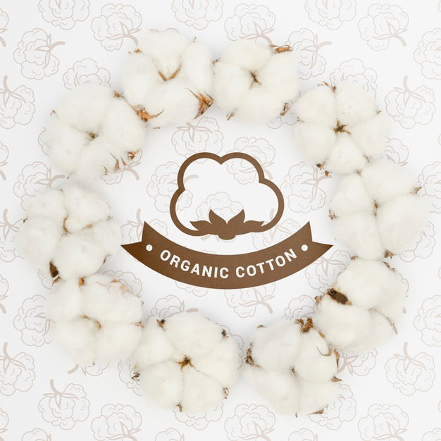 Top View Organic Cotton With Mock-Up Psd