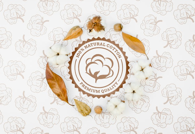 Top View Organic Cotton With Mock-Up Psd