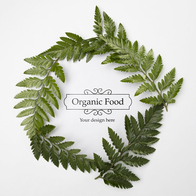 Top View Organic Food With Mock-Up Concept Psd
