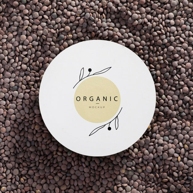 Top View Organic Mock-Up With Lentils Psd