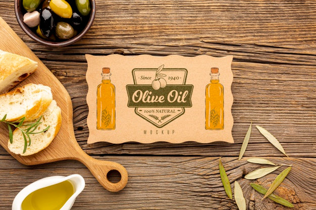 Top View Organic Olives With Mock-Up Psd